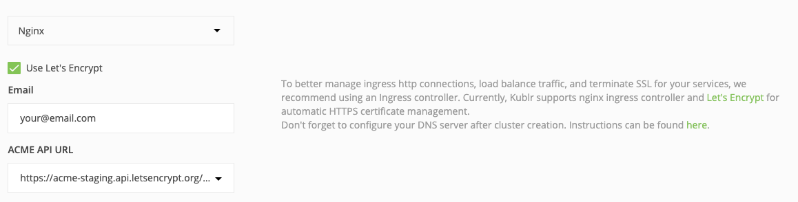 Kublr Dashboard. Ingress Controller