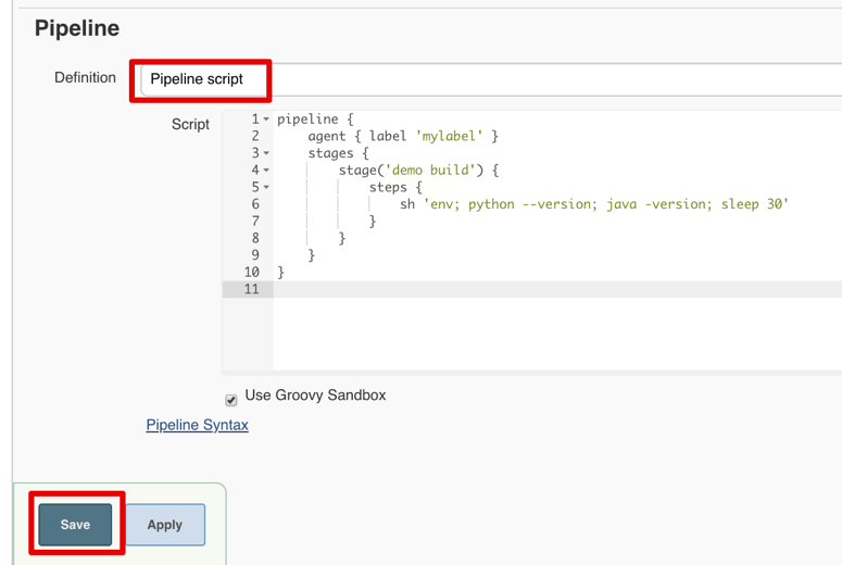 Pipeline script